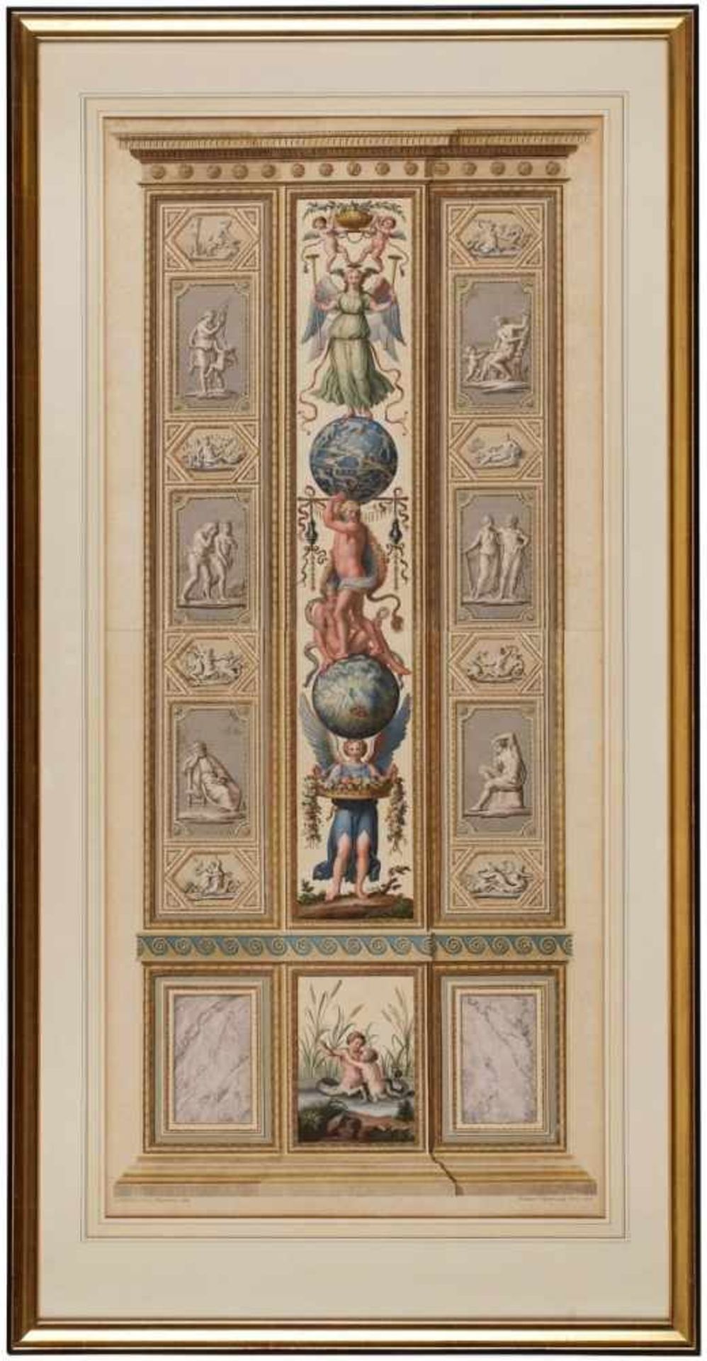 Paar kolorierte Stiche Giovanni Volpato 1733 Bassano - 1803 Rom nach Ludovico Tesio 1731 Turin, - Image 2 of 3
