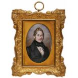 Miniatur Amélie Daubigny (Frankreich, 1796 - 1861) Portrait eines Mannes im Alter von 28 Jahren,