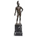 Kl. Bronze Victor Seifert (* 1870 Wien - 1953 Berlin), "Sieger von Marathon", um 1900. Dunkel