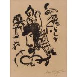 Holzschnitt Marc Chagall 1887 Witebsk - 1985 Saint-Paul-de-Vence "En Héritage (Bl. 5 der Folge "