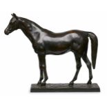 Bronze "Pferd", Kunstgießerei H. Schnitzler, 20. Jh. Braun patiniert. Naturalist. Darstellung