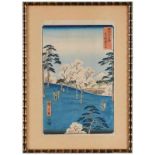 Farbholzschnitt Utagawa Hiroshige 1797 Edo - 1858 Edo "Aus der Folge: Fuji sanjurokkei; Toto