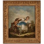 Gemälde Genremaler Frankreich 19. Jh. "Der stürmische Verehrer" Öl/Lwd., 46 x 38,5 cm