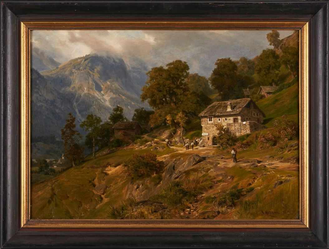 Gemälde Alfred Metzener 1833 Niendorf - 1905 Zweisimmen (Schweiz). Schüler Rich. Zimmermanns. 1862/
