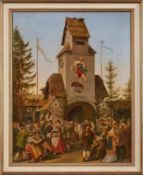 Gemälde sign. Dieberger dat. 1881 "Oktoberfest bei der Schützenliesl" u. re. sign. u. dat. Dieberger