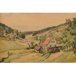 Aquarell Fritz Wucherer 1873 Basel - 1948 Kronberg "Alte Mühle bei Beerfelden" u. re. sign., dat. u.