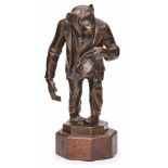 Bronze Josef Pallenberg (1882 Köln - 1946 Düsseldorf), "Affe mit Hut und Anzug" Hellbraun patiniert.