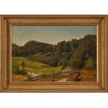 Gemälde Richard Fresenius 1844 Frankfurt - 1903 Monaco "Sommerliches Abendlicht" Verso mit dem
