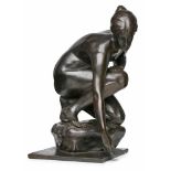 Bronze Emil Cauer (1867 Bad Kreuznach - 1946 Gersfeld) "Wasserschöpferin", Anfang 20. Jh. Dunkel