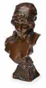 Kl. Bronze Emmanuel Villanis (1858 Lille - 1914 Paris) "Mignon", um 1900. Braun patiniert. Seitl.