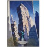 Gemälde Fabio Rieti geb. 1925 Rom "New York - Hotel Plaza" 2014 u. re. sign. Fabio Rieti Öl/Lwd.,