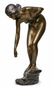 Gr. Bronze Victor Heinrich Seifert (1870 Wien - 1953 Berlin) "Anglerin", 1. Hälfte 20. Jh.