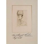 Radierung Max Slevogt 1868 Landshut - 1932 Leinsweiler "Profilbildnis eines zeichnenden Mannes" u.