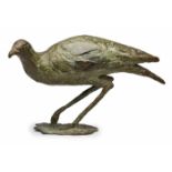 Bronze Karel Gomes (Niederlande, 1930 - 2016) Schreitender Wasservogel, wohl um 1960. Grün