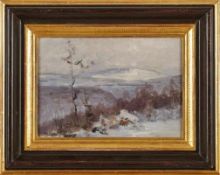 Gemälde Nelson Gray Kinsley 1863 Canton/USA - 1945 Kronberg "Verschneite Taunuslandschaft - Blick