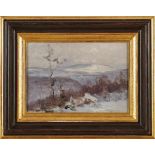 Gemälde Nelson Gray Kinsley 1863 Canton/USA - 1945 Kronberg "Verschneite Taunuslandschaft - Blick