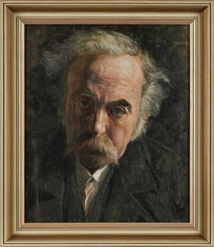 Gemälde Eugenie Bandell 1858 Frankfurt - 1918 Frankfurt "Portrait eines älteren Herren" u. re.