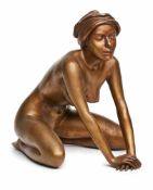 Bronze Arno Breker (1900 Elberfeld - 1991 Düsseldorf) "Mädchen mit Kopftuch/ Kniendes Mädchen", 2.
