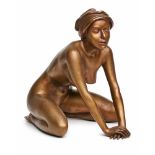 Bronze Arno Breker (1900 Elberfeld - 1991 Düsseldorf) "Mädchen mit Kopftuch/ Kniendes Mädchen", 2.