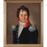 Gemälde Bildnismaler um 1810 "Portrait eines preußischen Militärbeamten" Öl/Lwd., 51 x 49 cm