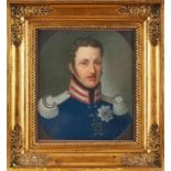 Pastellkreide Bildnismaler 19.Jh. "Portrait Friedrich Wilhelm III" 31 x 28 cm