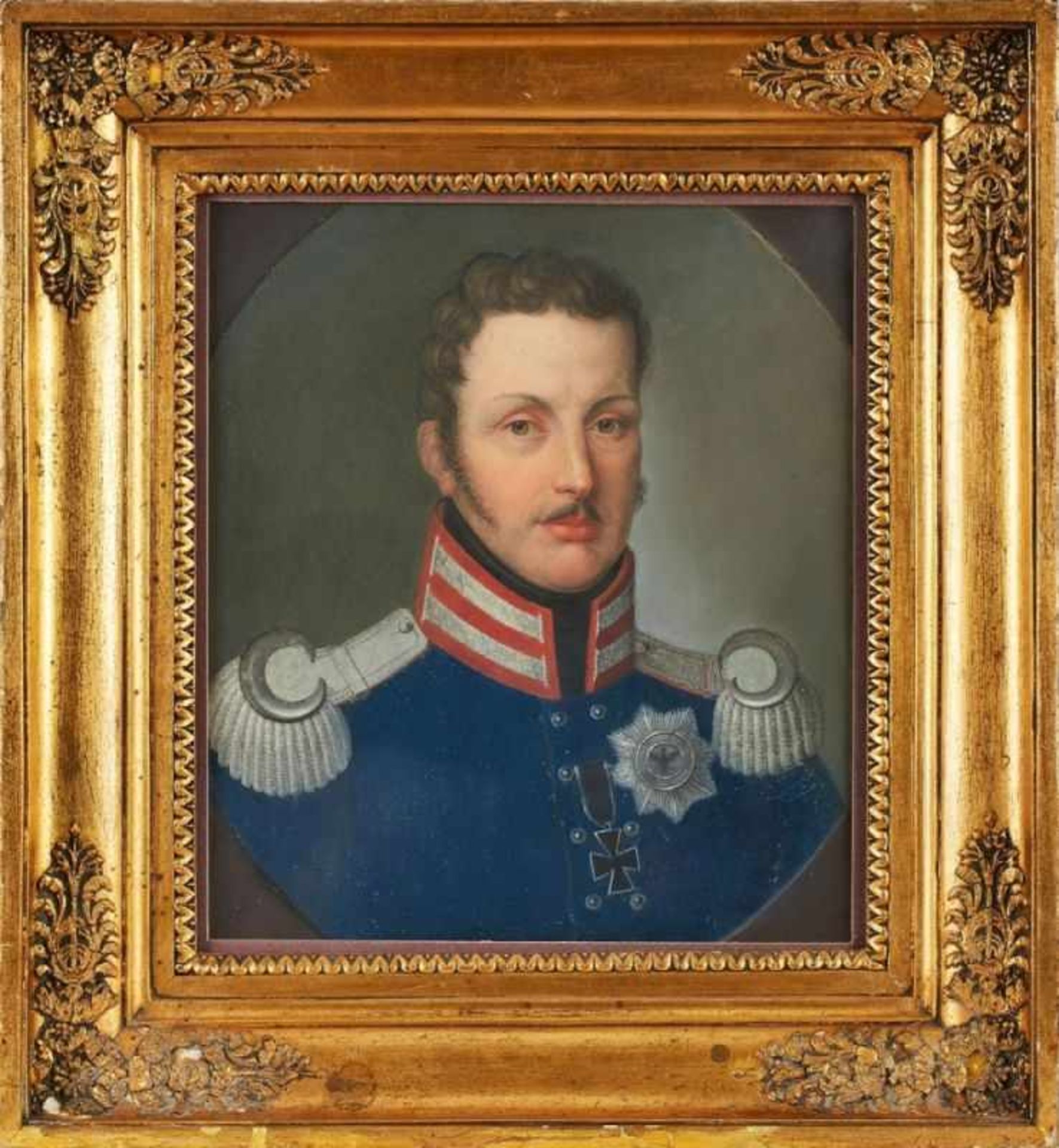 Pastellkreide Bildnismaler 19.Jh. "Portrait Friedrich Wilhelm III" 31 x 28 cm
