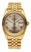 Herrenarmbanduhr Rolex Oyster Perpetual Datejust in 18 Kt GG, Schweiz um 2000. Automatik. 18kt-GG-