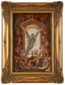 Gemälde Sakralmaler 19. Jh. "Erzengel" Öl/Lwd. auf Karton, 33 x 22,5 cm