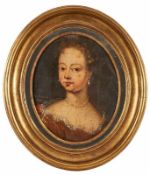 Gemälde Bildnismaler 18.Jh "Portrait einer jungen Frau mit Perlenkette" Öl/Lwd., 32 x 27 cm