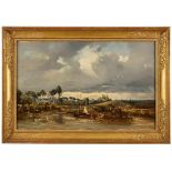 Gemälde Camille Flers 1802 Paris - 1868 Annet-sur-Marne "Ufer der Marne bei Annet" u. li. sign.