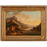 GemäldeDeutscher Landschaftsmaler 18. Jhd. "Rheinlandschaft" Öl/Lwd.(doubl.). 40,5 x 56,5cm