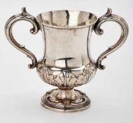 Pokal, Silber England, 1837, 490g, gestaucht