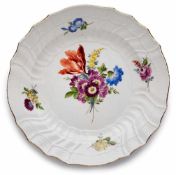 Teller Meissen, Marcolini, Blumendekor