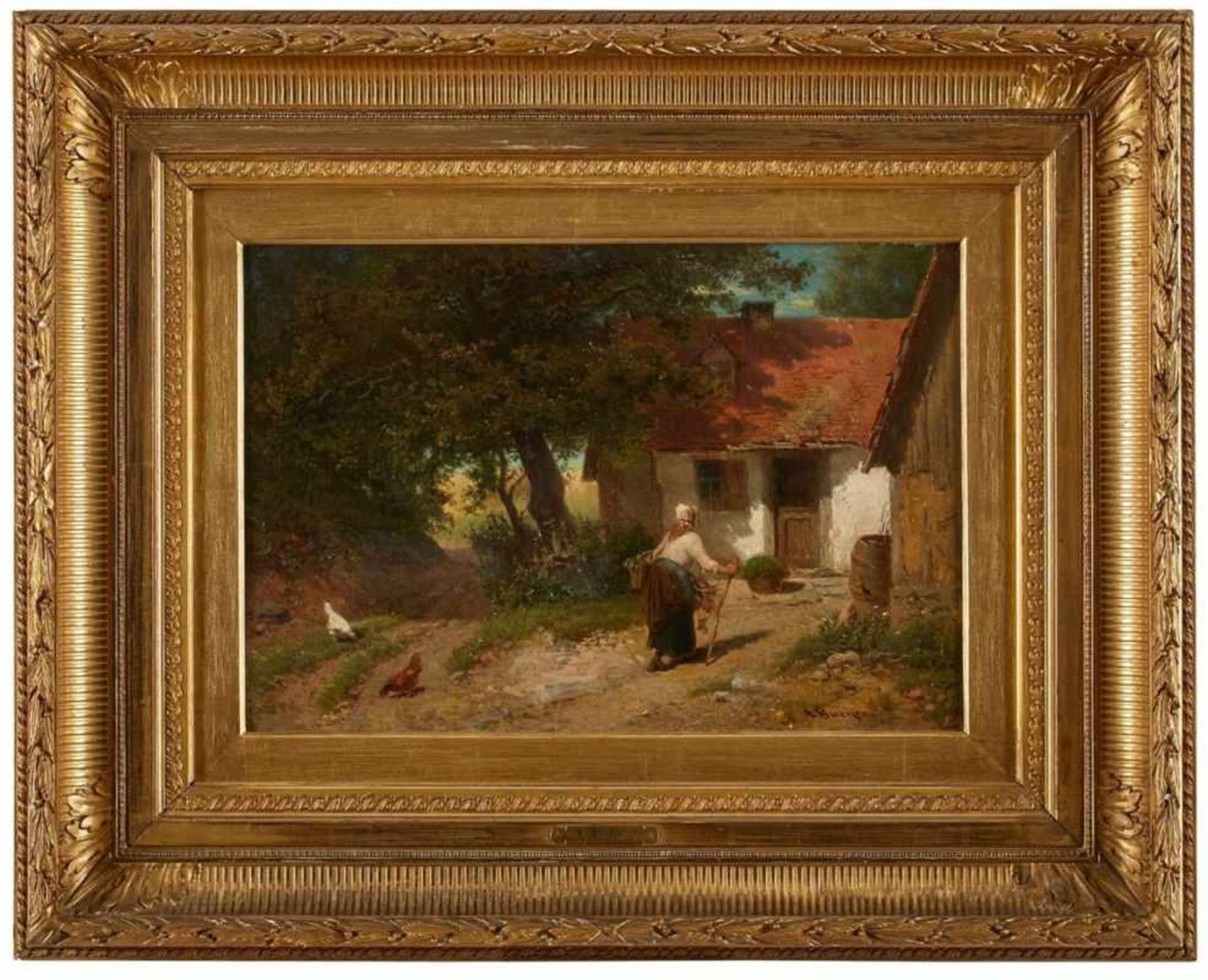 Gemälde Anton Burger1924 Frankfurt - 1905 Kronberg Genre- u. Landschaftsmaler, lernt zunächst beim - Image 2 of 2