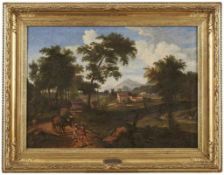Gemälde Gaspard Poussin, Umkreis des1615 Rom - 1675 Rom "Italienische Landschaft mit figürlicher