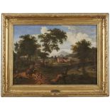 Gemälde Gaspard Poussin, Umkreis des1615 Rom - 1675 Rom "Italienische Landschaft mit figürlicher