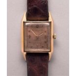 Damenarmbanduhr,Vacheron & Constantin um 1930. 18kt Roségold. Handaufzug. Rechteckiges Ge- häuse