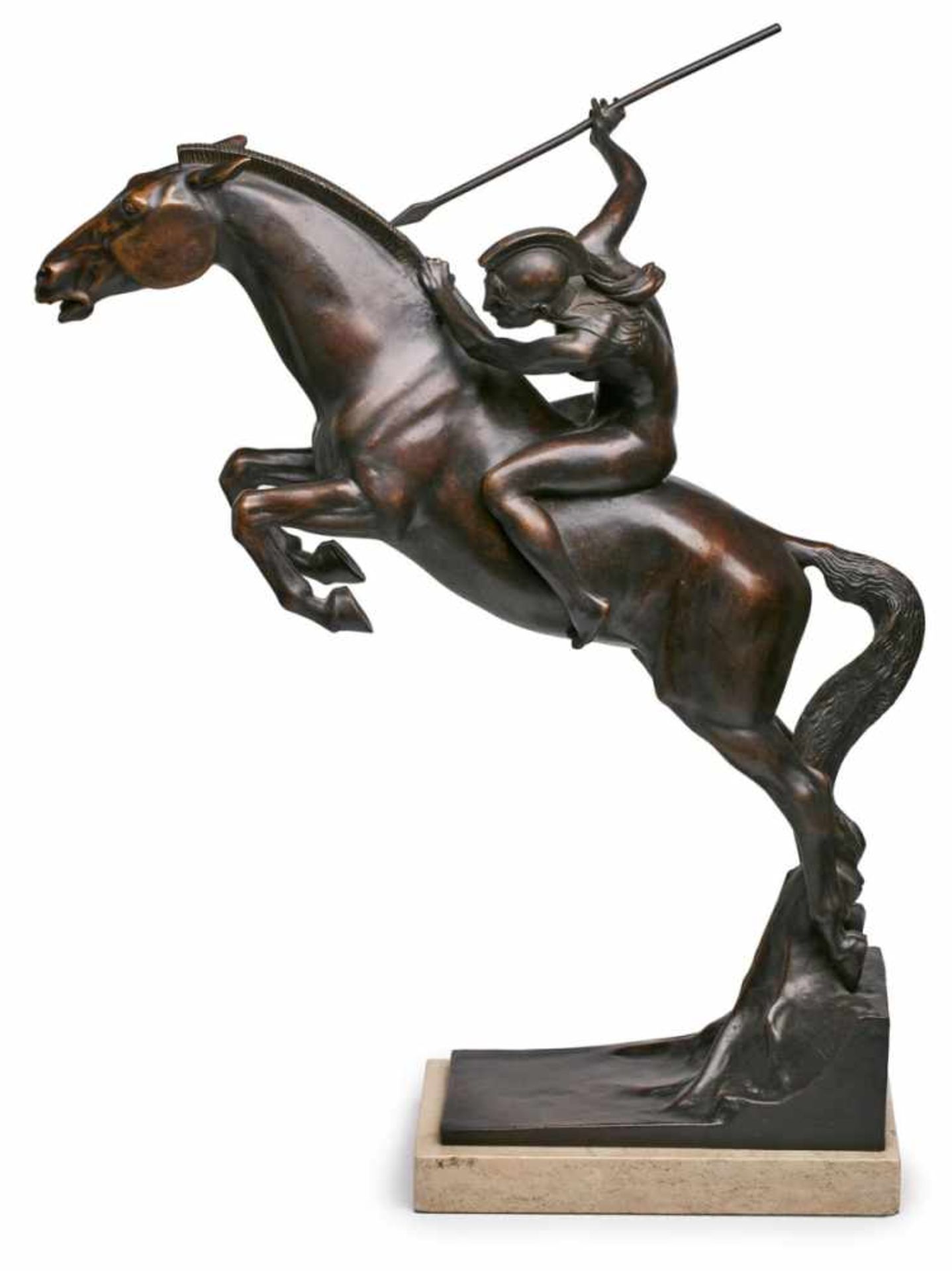 Bronze Adolf Josef Pohl(1872 Wien - 1930 Bad Deutsch-Altenburg) Angreifende Amazone auf Pferd, um - Image 2 of 2