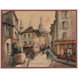 Aquarell Georges Rouault1871 Paris - 1958 Paris "Pariser Straßenszene - Blick auf Montmartre" u.