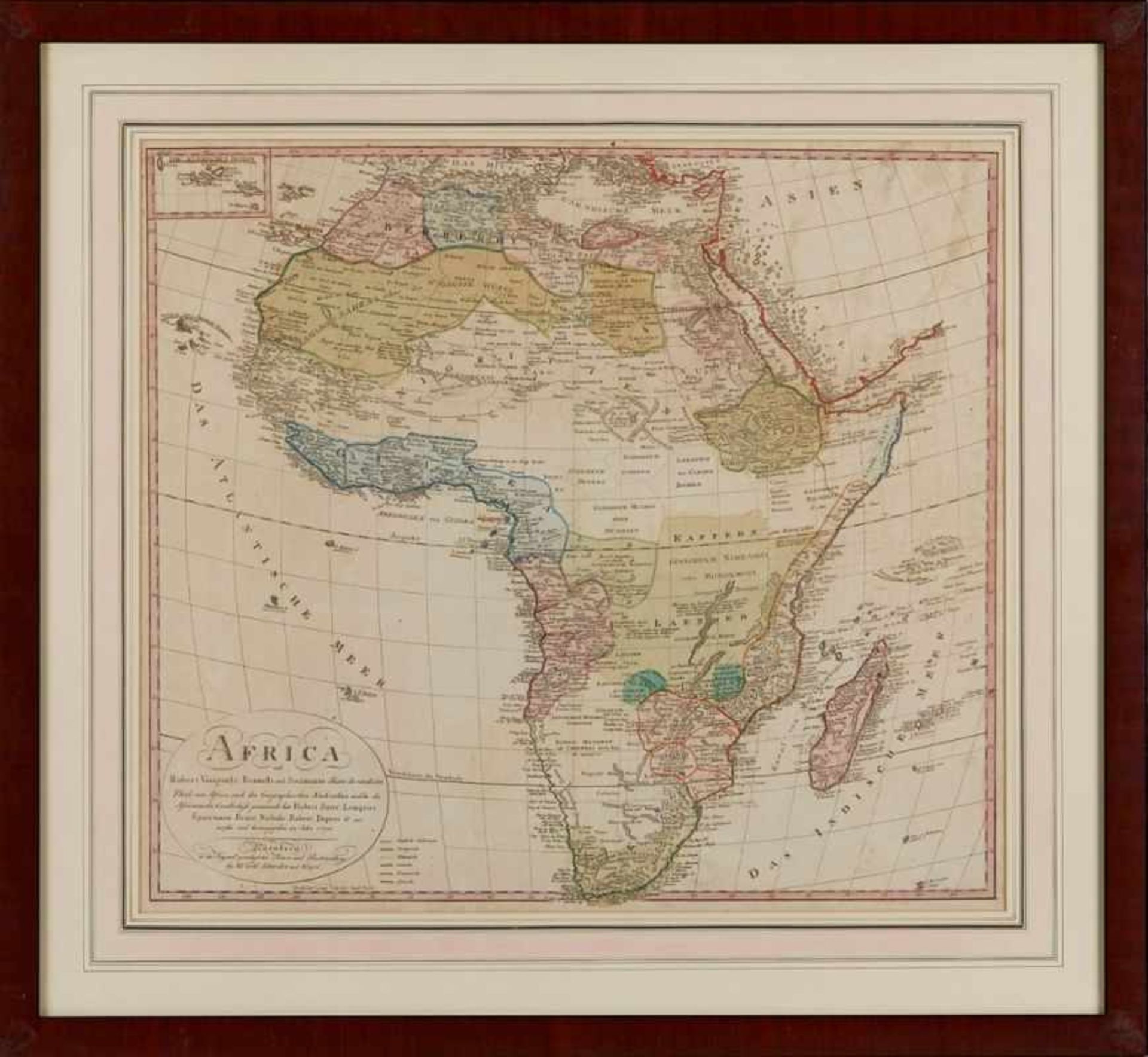 Posten 5 Kol. Kupferstichkarten 18.JhAfrika und Asien "Titius Africae - Nova Repraesentatio qua - Image 2 of 6