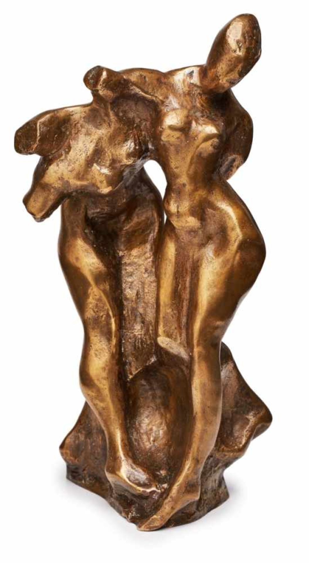 Bronze Reinhold Ewald(1890 Hanau - 1974 Hanau) Zwei Akte, um 1955. Bewegte, eng beieinander stehende
