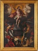 Gemälde bezeichnet Johann G. Spring"Christi Auferstehung" Öl/Lwd., 75 x 52 cm