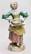 Figur Meissen 20. Jh. "Fischverkäuferin", kl. Def.