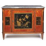 Louis-XVI-Stil-Halbschrank,Frankreich 19. Jh. Front u. Seiten Palisander furn. (Blindholz Eiche),