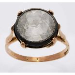 Diamant-Ring um 192014 kt Roségold besetzt mit einer Diamantrose von ca. 1,50 ct. in Silber