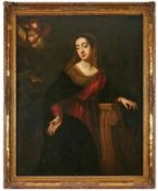 Gemälde Sakralmaler 18. Jh.i.d. Art des Constantin Netscher (1669 - 1723) "Maria mit Engeln" Öl/Lwd.