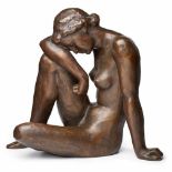 Bronze Fritz Klimsch(1870 Frankfurt a.M. - 1960 Saig bei Freiburg) "Rastende", Mitte 20. Jh. Braun