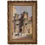 Aquarell Antoinetta Brandeis1848 Miskowitz - 1926 Florenz "Italienische Ruinen mit Staffage" u.