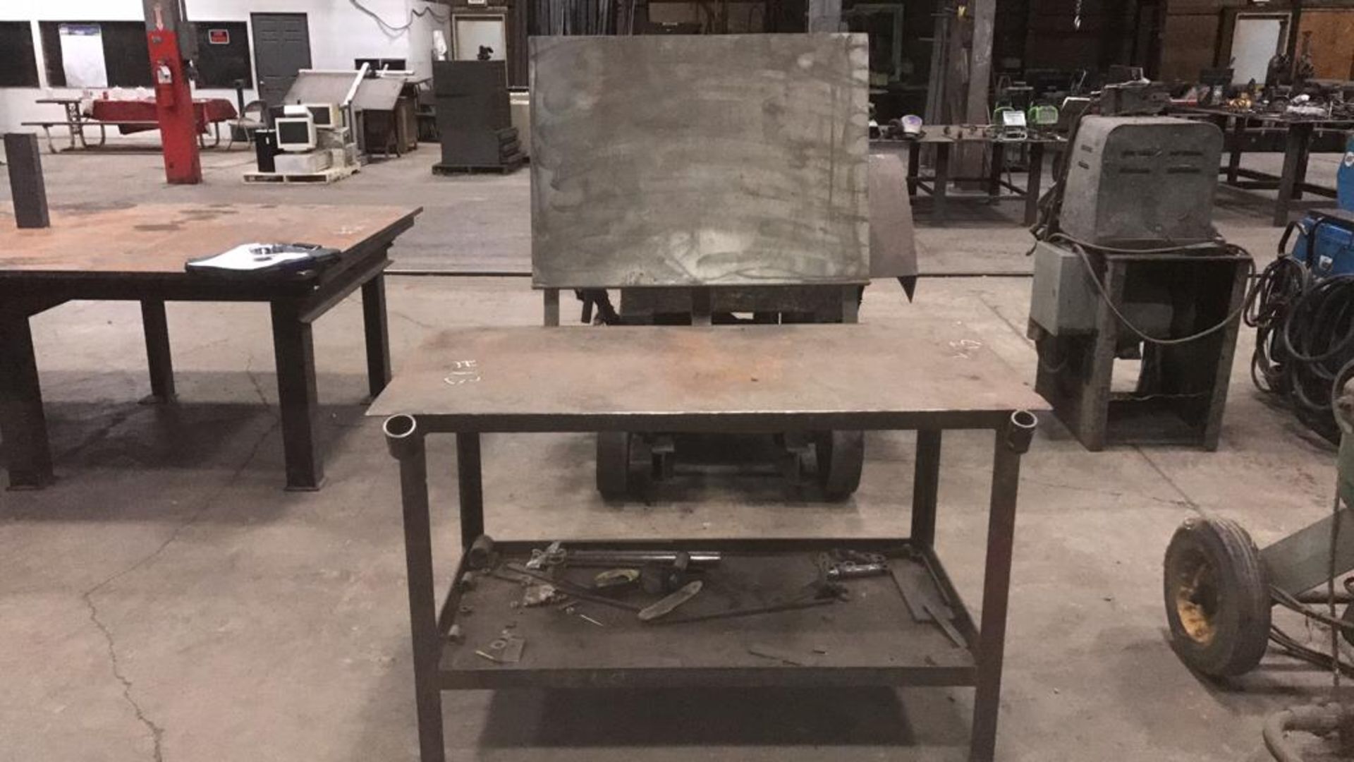 2' wide x 4' long metal work table