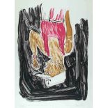 Georg Baselitz Deutschbaselitz 1938 - lebt in Salzburg Einer malt mein Porträt. Farb.